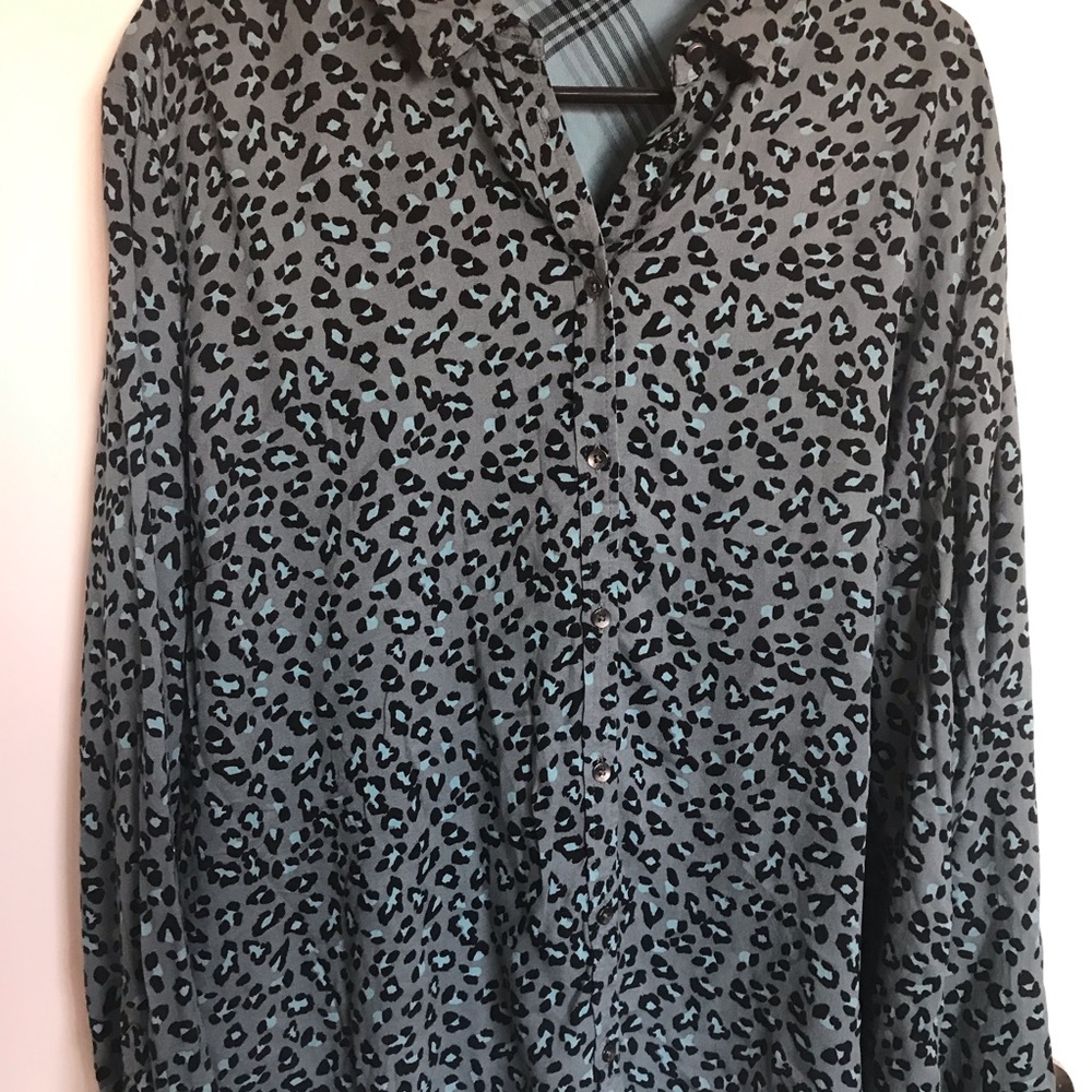 Cecil Leopard Print Button Down Top - Size XXL - Picture 3 of 10